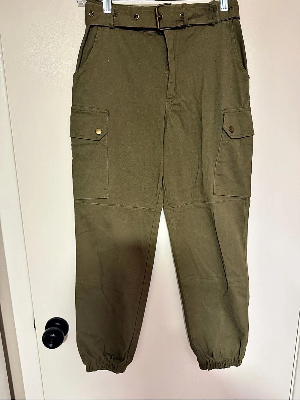 Women's Olive Cargo Joggers